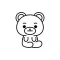 Isolated sitting bear kawaii