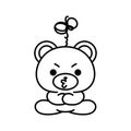 Isolated sitting bear kawaii