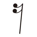 Isolated sixteenth rest note. Musical note