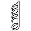 Isolated sixty-fourth note. Musical note Royalty Free Stock Photo