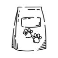 Isolated sketch of a bag of pet food icon Vector Royalty Free Stock Photo