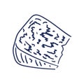 Isolated sketch of a piece of cheese Vector Royalty Free Stock Photo