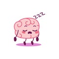 Isolated sleeping brain cartoon