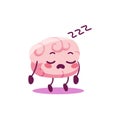 Isolated sleeping brain cartoon