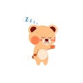 Isolated sleepy bear cartoon