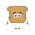 Isolated slice bread cartoon kawaii Bakery product Vector Royalty Free Stock Photo