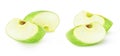 Isolated slices of green apple Royalty Free Stock Photo