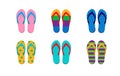 isolated slippers with colorful colors for holiday Royalty Free Stock Photo