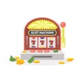 Isolated slot machine. Royalty Free Stock Photo