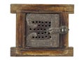 Isolated small antique wood and metal opening gate