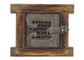 Isolated small antique wood and metal opening gate Royalty Free Stock Photo