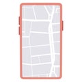 Isolated smartphone with a map app Vector
