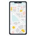 Isolated smartphone with a map app Vector