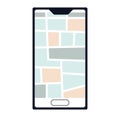 Isolated smartphone with a map app Vector