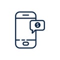 Isolated smartphone and money bubble vector design