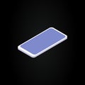 Isolated Smartphone. Simple Graphic Element on Black Background