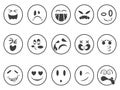 Smiley Emoji faces outline icons Royalty Free Stock Photo