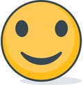 Isolated smiling emoticon. Isolated emoticon.