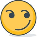 Isolated smirk emoticon. Isolated emoticon.