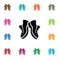 Isolated Sneakers Icon. Gumshoes Vector Element Can Be Used For Sneakers, Sport, Shoes Design Concept.