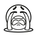 Isolated sob emoji face icon