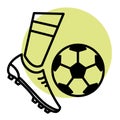 Isolated soccer ball being hit by soccer shoe Sport icon Vector