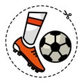 Isolated soccer ball being hit by soccer shoe Sport icon Vector