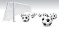 Isolated soccer balls and goal Royalty Free Stock Photo