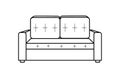 Isolated sofa icon on a white background.