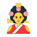 Isolated south korean traditional woman icon