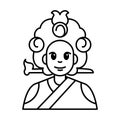 Isolated south korean traditional woman icon