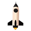 Isolated Space rocket black road to space