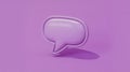 Isolated Speech Bubble Icon on a Lilac Colored Background in Studio Royalty Free Stock Photo