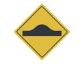 Isolated speed bump traffic sign. Flat design.