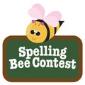 Isolated Spelling Bee with Sign Royalty Free Stock Photo