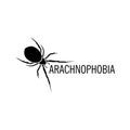 Isolated spider vector logo. Insect illustration. Arachnophobia. Halloween icon. Royalty Free Stock Photo