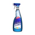 Isolated Spray Pistol Cleaner Plastic Bottle with detergent for bathroom.