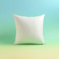 Isolated square white pillow on a gradient background with soft lighting and clean presentation Royalty Free Stock Photo