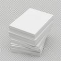 Stack of blank white paper on transparent background for print mockup Royalty Free Stock Photo