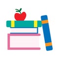 Isolated stack of books icon School supply flat design Vector Royalty Free Stock Photo