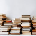 Isolated Stack of Books various publication library on white transparent background Royalty Free Stock Photo