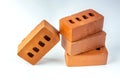 Isolated stack of brick blocks on white background Royalty Free Stock Photo