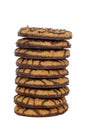 Isolated stack chocolate stripe cookies