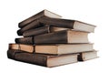 Isolated stack of old fashioned books