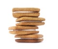 Isolated stacked cream cookies