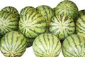 Isolated stacks watermelons on white background