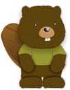 Little cute fluffy beaver toy cartoon kid illustration