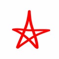 Isolated star drawn by hand. Sketch, doodle. Royalty Free Stock Photo