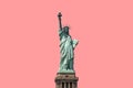 Isolated Statue of Liberty on pink background New York City USA