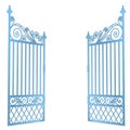 Isolated steel decorated baroque open gate vector Royalty Free Stock Photo